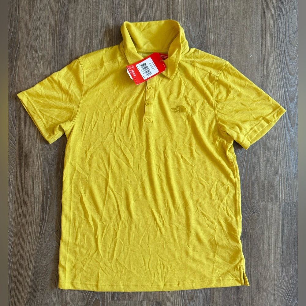 NWT North Face Plaited Crag Polo Shirt - Bamboo Yellow, Large